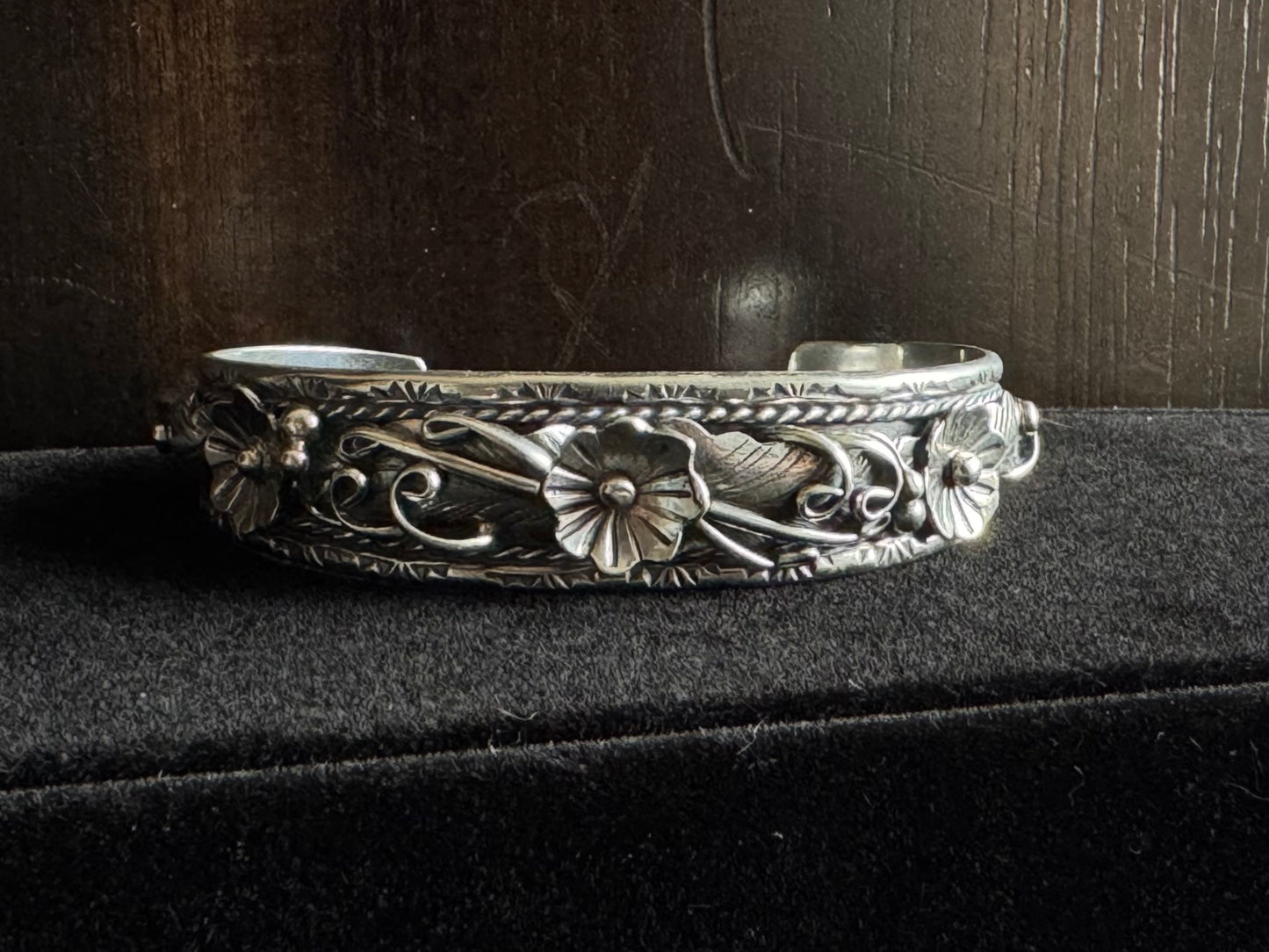 Authentic Flora Silver Cuff