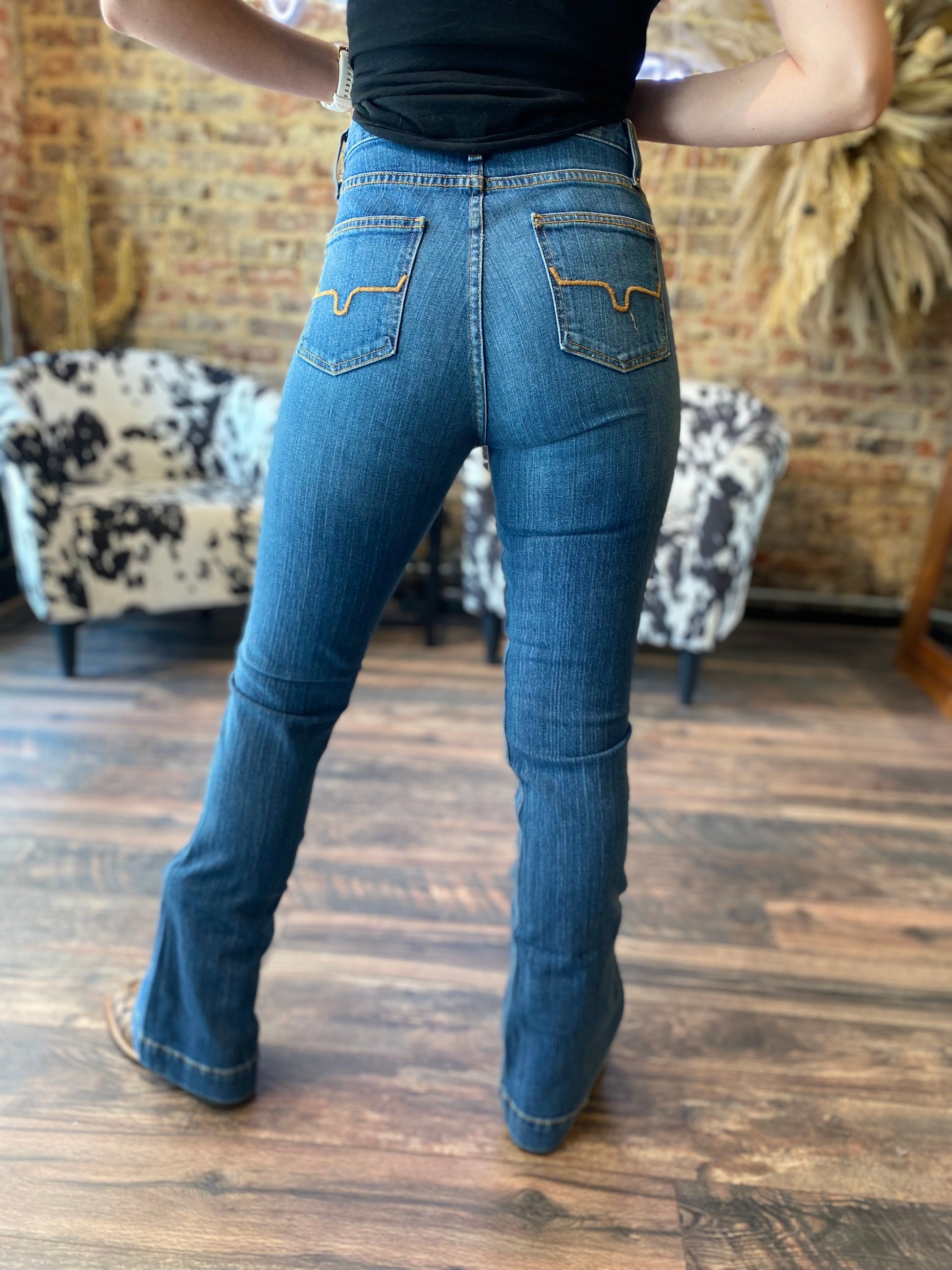 Kimes Ranch Women's Dark Wash Jennifer High Rise Wide Flare Jeans - Country  Outfitter