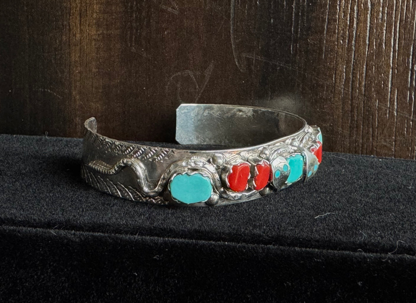 Authentic Effie C. Serpent Cuff in Red
