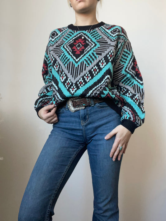 Diamond Dusk Aztec Sweater