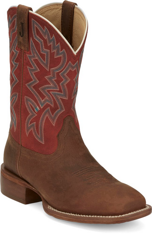 Justin Jackpot Brown Cowhide Cowboy Boots