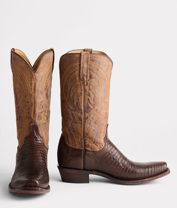 Lucchese Percy Boot Antique Tan Lizard