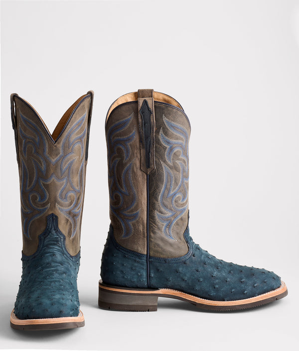 Lucchese Rowdy Ostrich Navy
