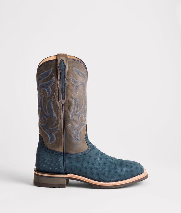 Lucchese Rowdy Ostrich Navy