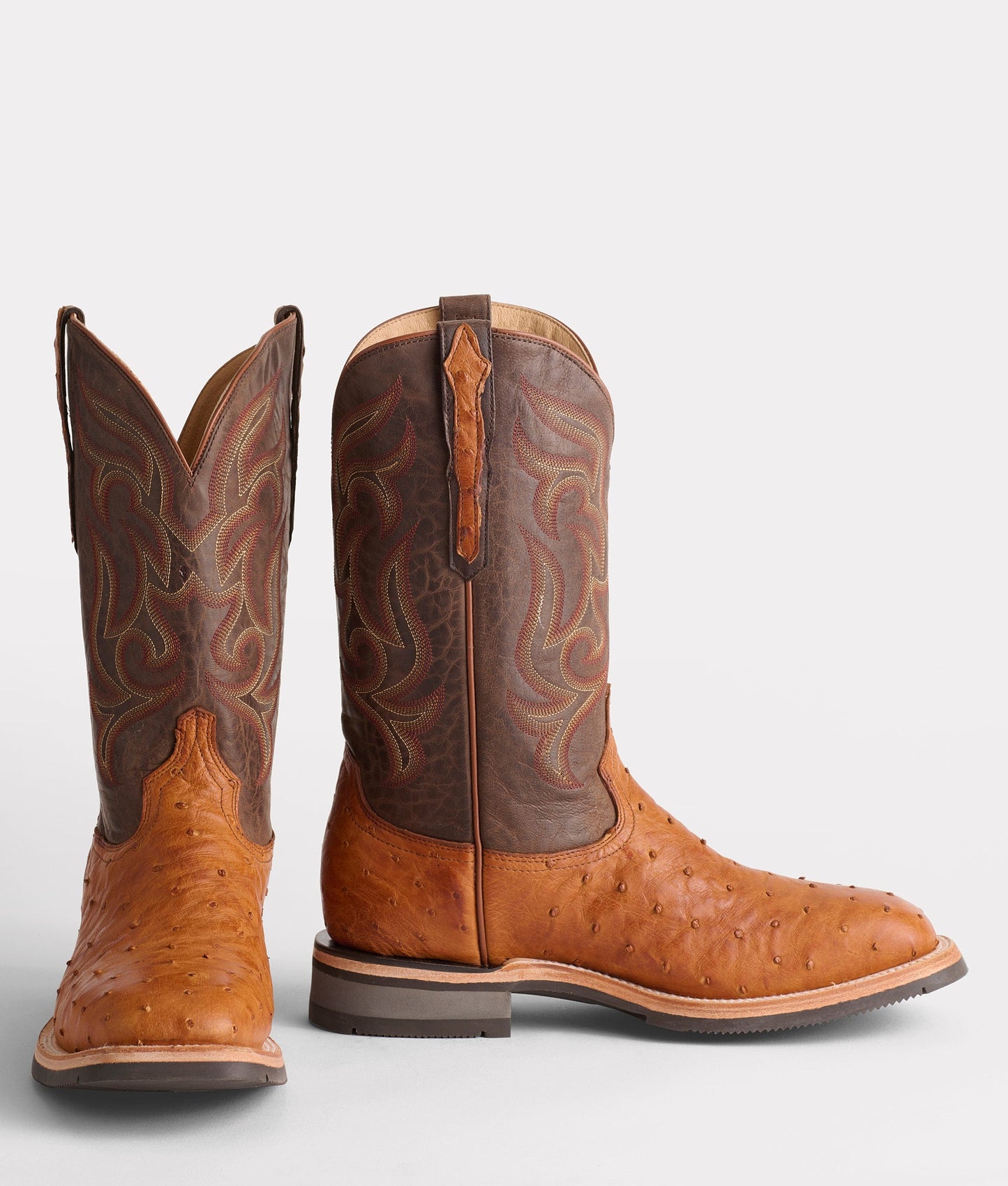 Lucchese Rowdy Ostrich Cognac Boots