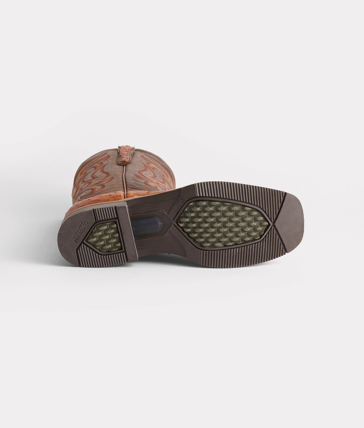 Lucchese Rowdy Ostrich Cognac Boots