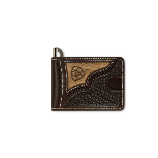 ARIAT MONEY CLIP CHOCOLATE CALF HAIR - ACCESSORIES WALLET