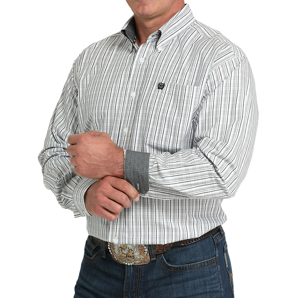 Cinch White & Grey Plaid Button Down