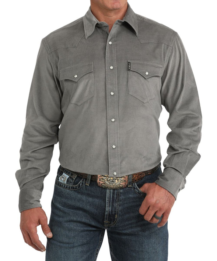 Cinch Grey Corduroy Snap Up