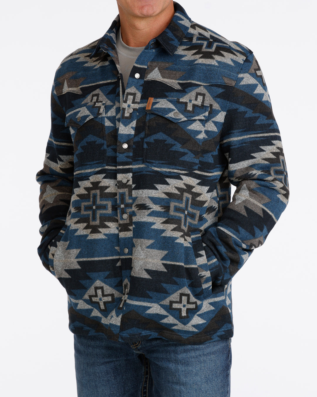 Cinch Blue Aztec Shirt Jacket