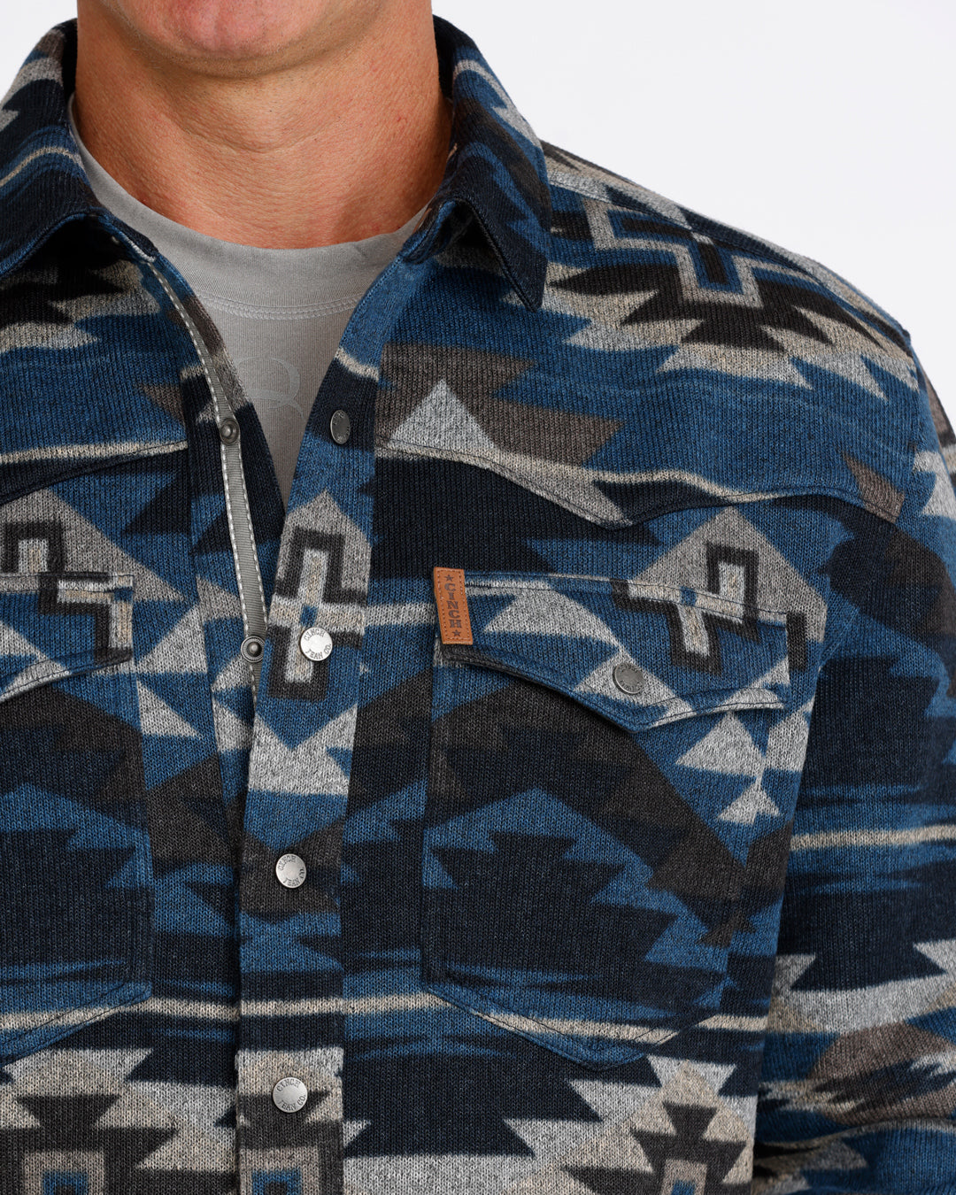 Cinch Blue Aztec Shirt Jacket