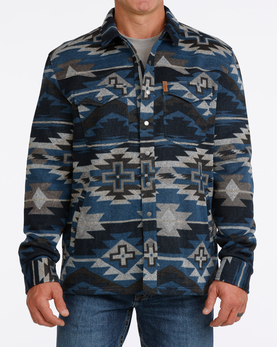 Cinch Blue Aztec Shirt Jacket