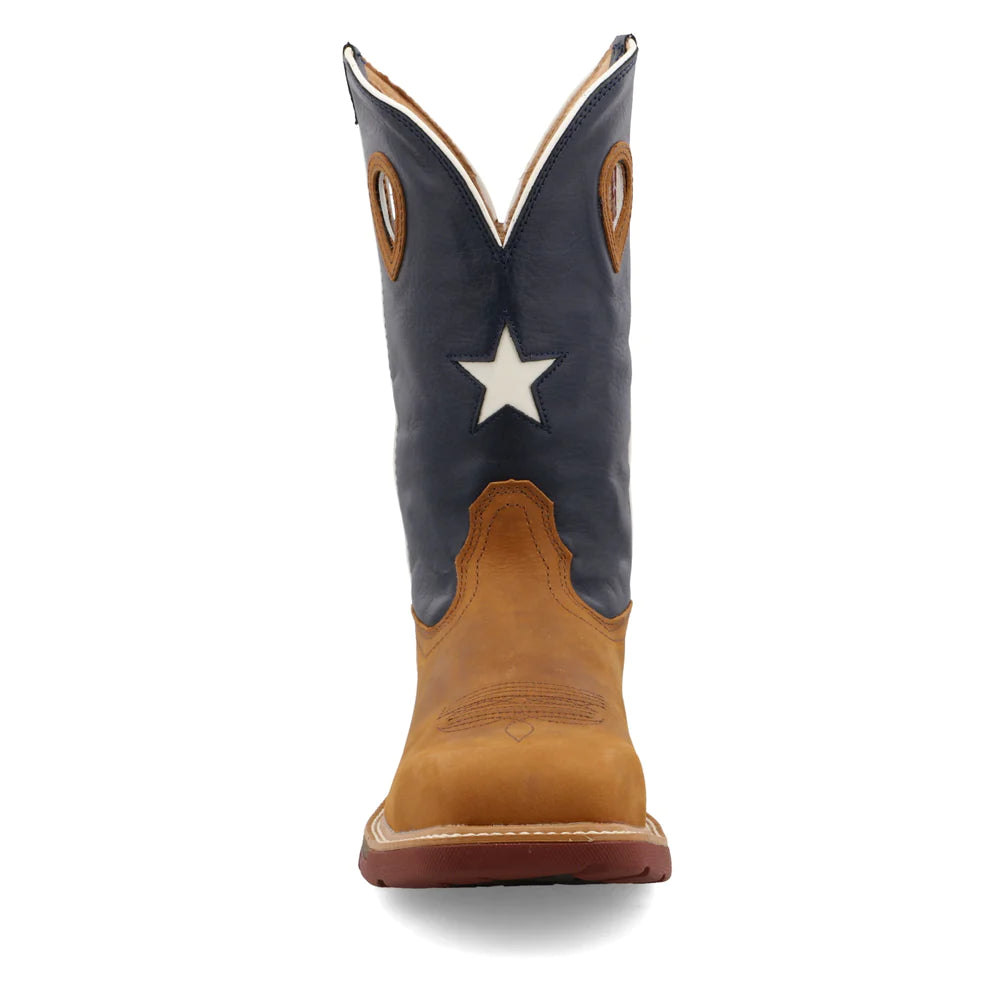 Twisted X Light Brown & Texas Flag Western Work Boot Safety