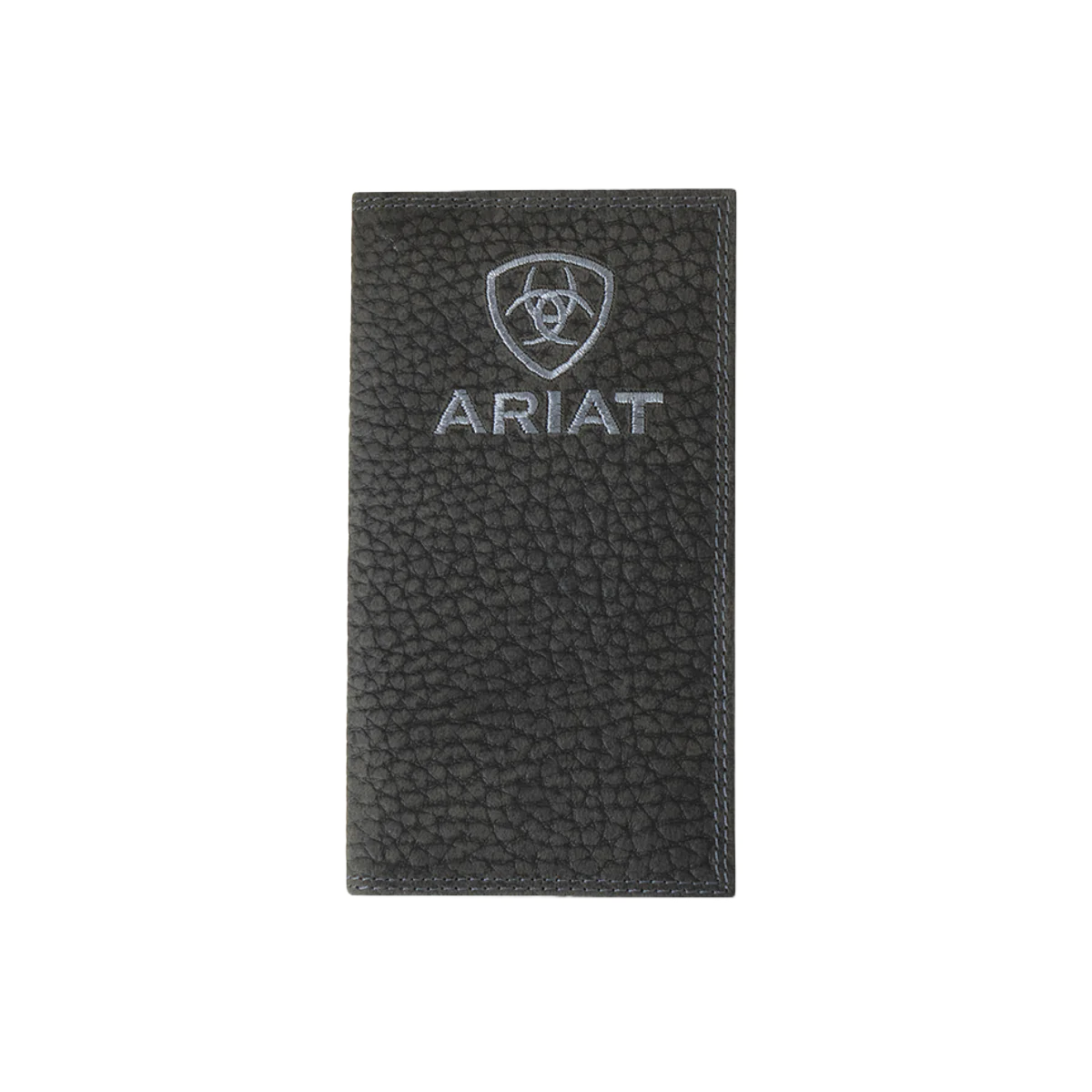 Ariat Black Bull Hide Embroidered Rodeo Wallet