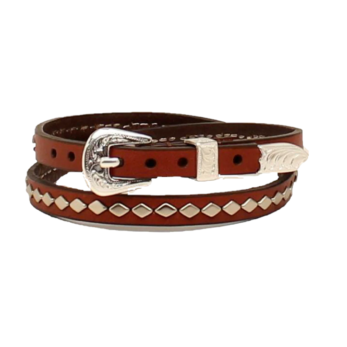 M&F Western Leather With Diamond Studs Hatband