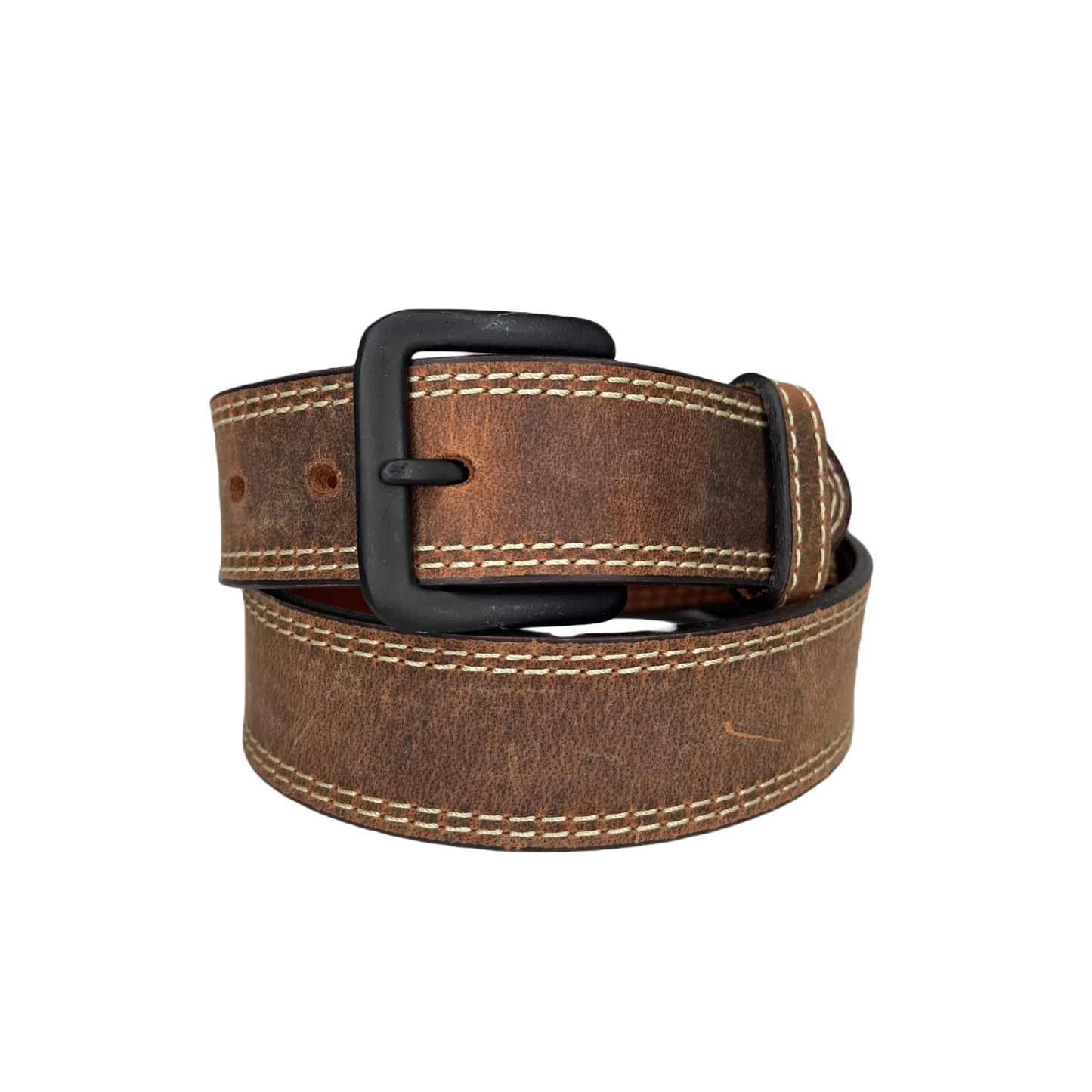 Heritage Leathers Brown Vintage Stitched Belt
