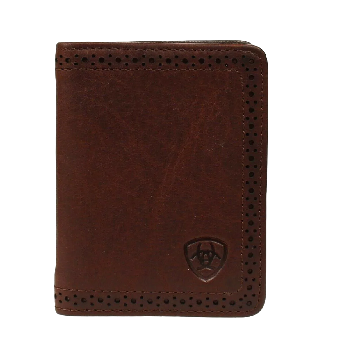 Ariat Men's Premium Leather Solid Dark Copper Bifold Wallet