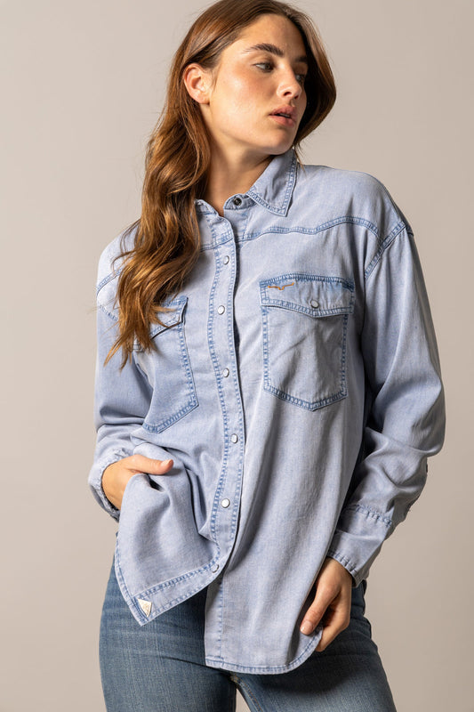 Kimes Olly Lightwash Snap Up