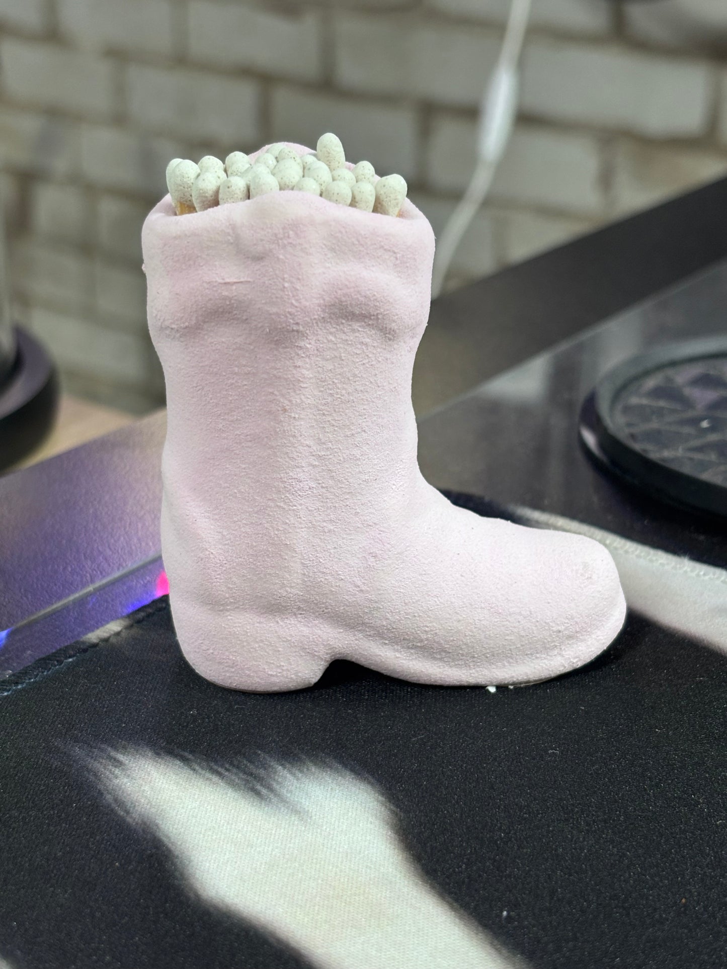 Cute Boot Pink Matches Holder