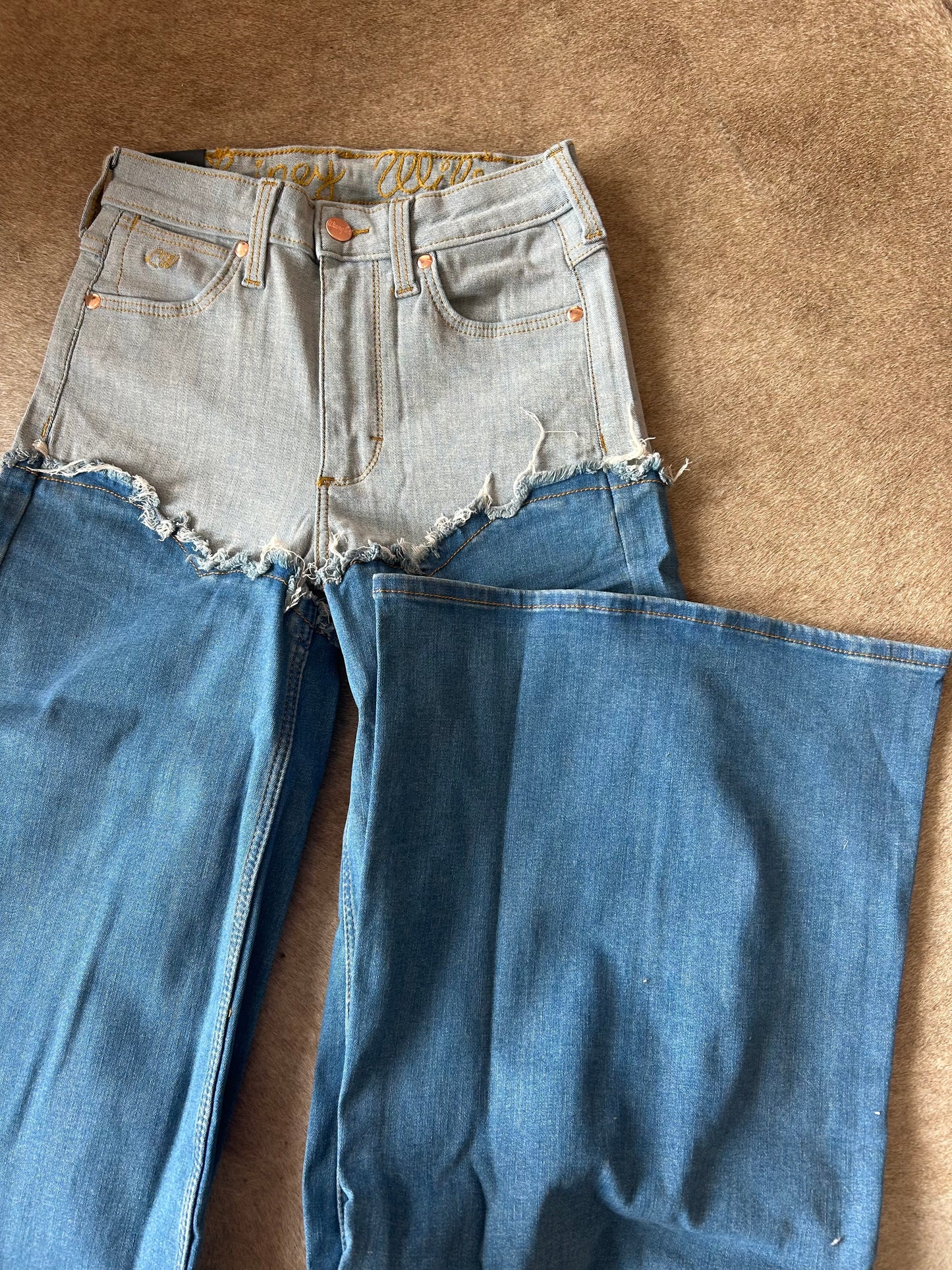 Lainey Wilson Denim Chaps Wide Leg