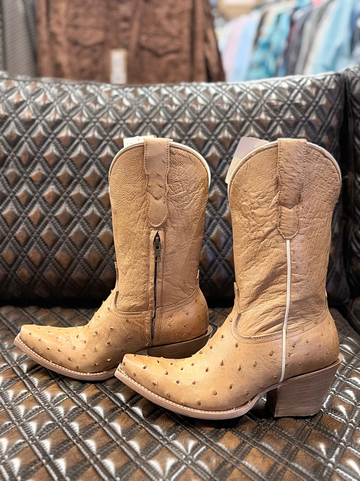 Roper Penelope Tan Ostrich Boots