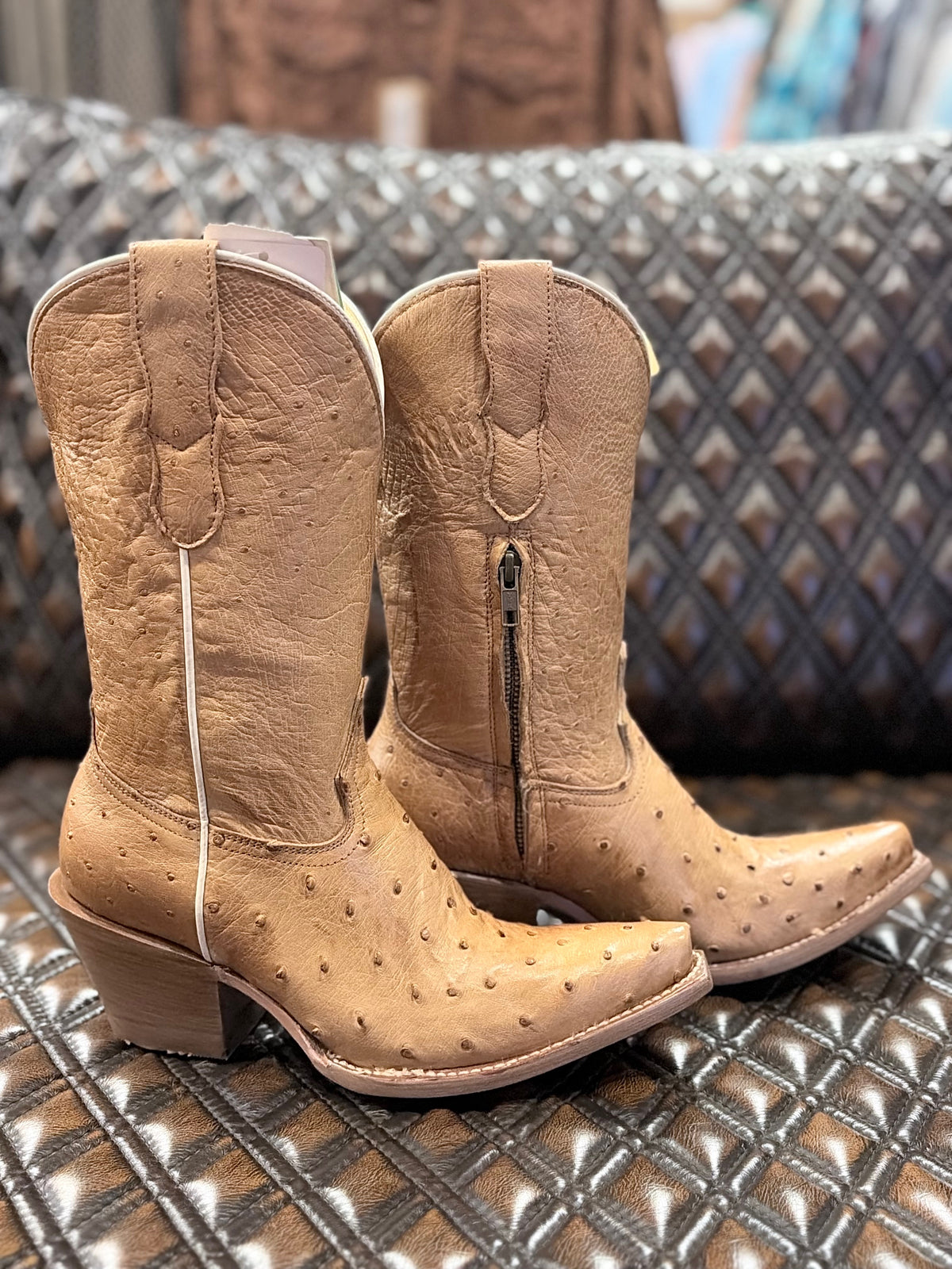 Roper Penelope Tan Ostrich Boots