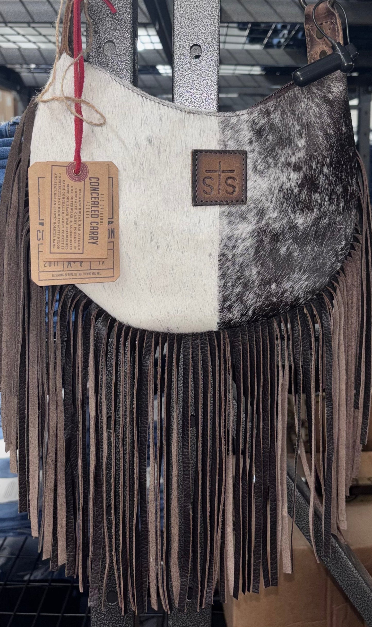 Cowhide Nellie Fringe Bag