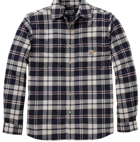 Carhartt Hamilton Relaxed Long Sleeved Plaid Shirt Navy