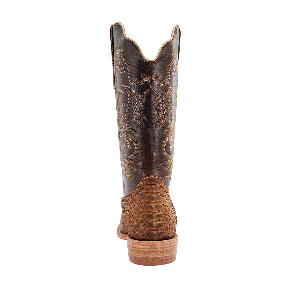 R. Watson Beige Sueded Back Cut Python Boots