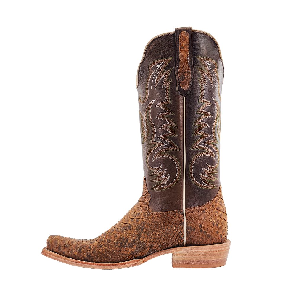 R. Watson Beige Sueded Back Cut Python Boots