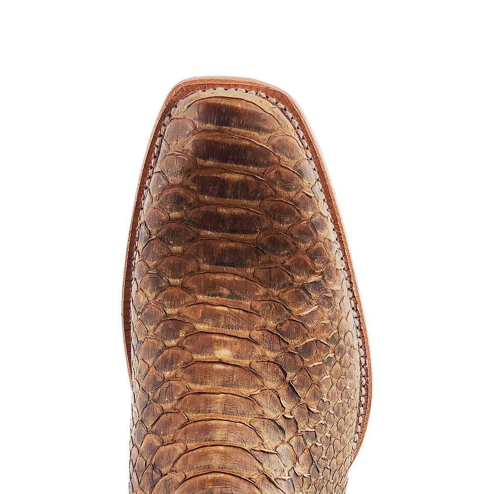 R. Watson Beige Sueded Back Cut Python Boots