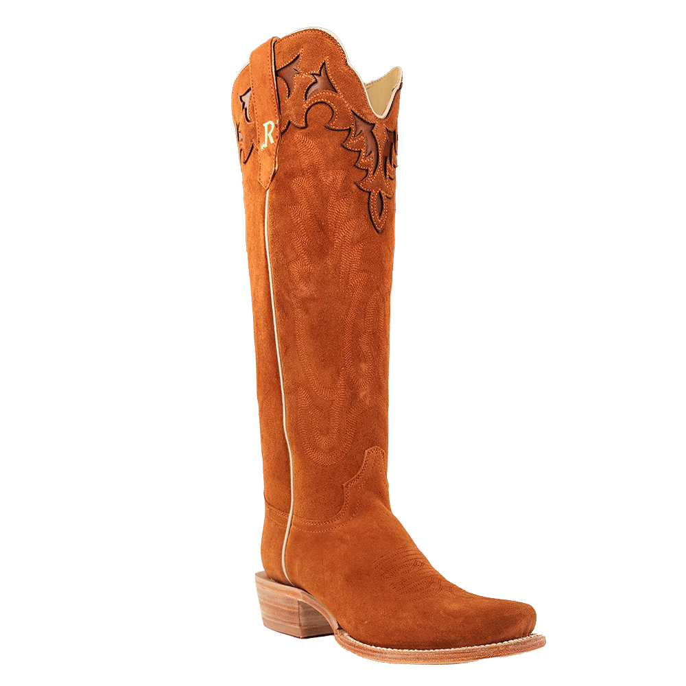 R. Watson Ginger Roughout Narrow Square Toe Boot