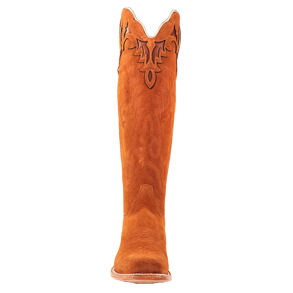 R. Watson Ginger Roughout Narrow Square Toe Boot