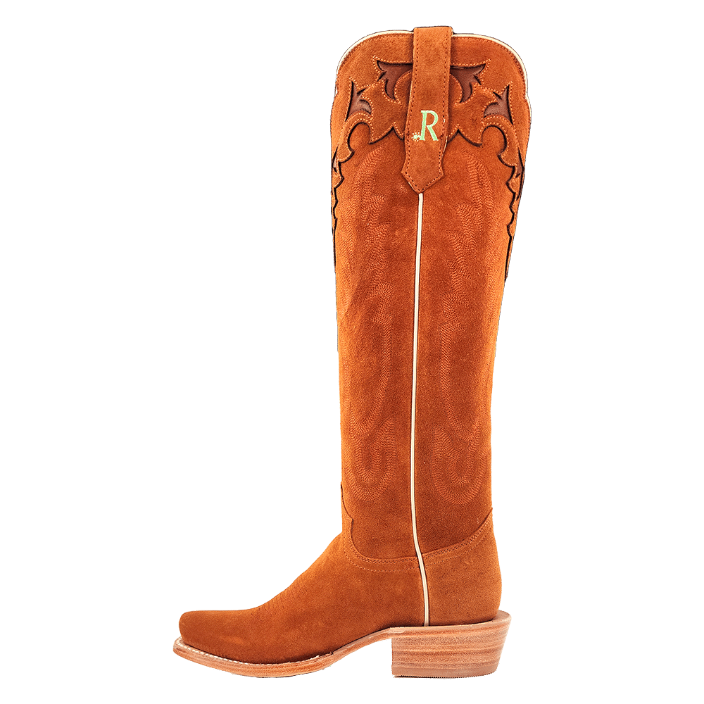 R. Watson Ginger Roughout Narrow Square Toe Boot