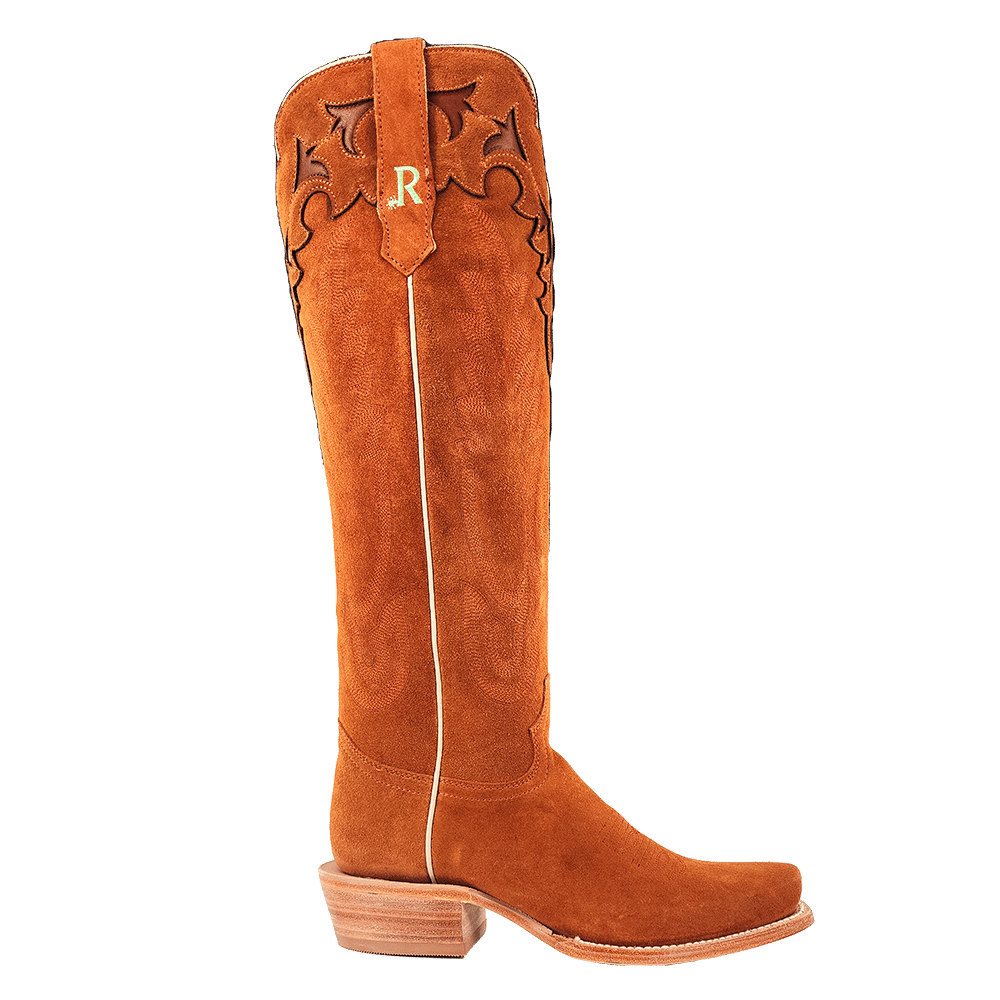 R. Watson Ginger Roughout Narrow Square Toe Boot