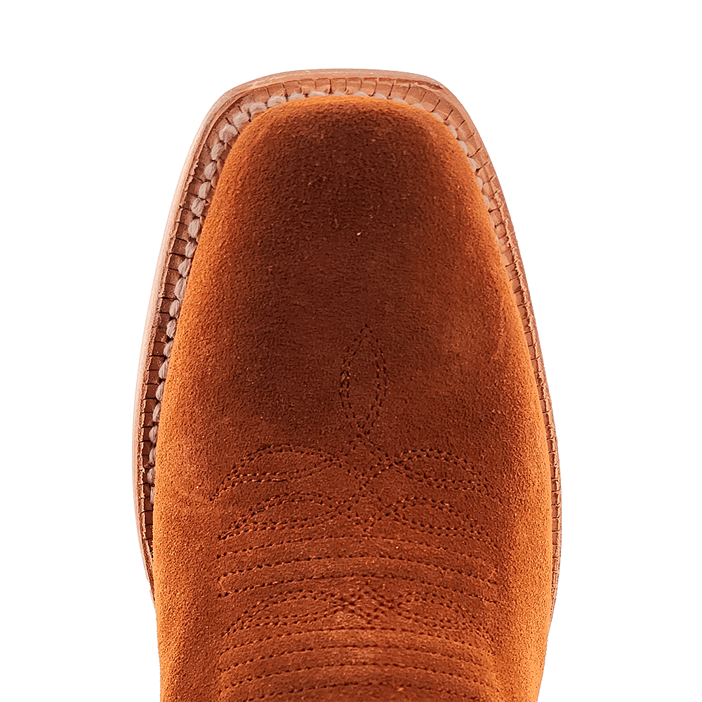 R. Watson Ginger Roughout Narrow Square Toe Boot