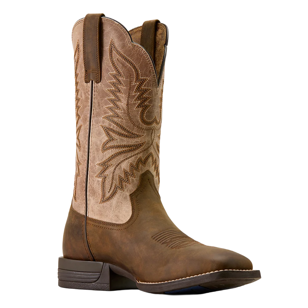 Ariat Men's Brush Creek Embroidered Aged Tan Western Boot