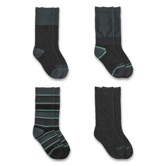 Carhartt Kid's Heavyweight Crew Sock 4-Pack