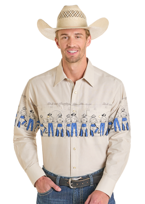 Denim Cowboy Long Sleeve Snap Up