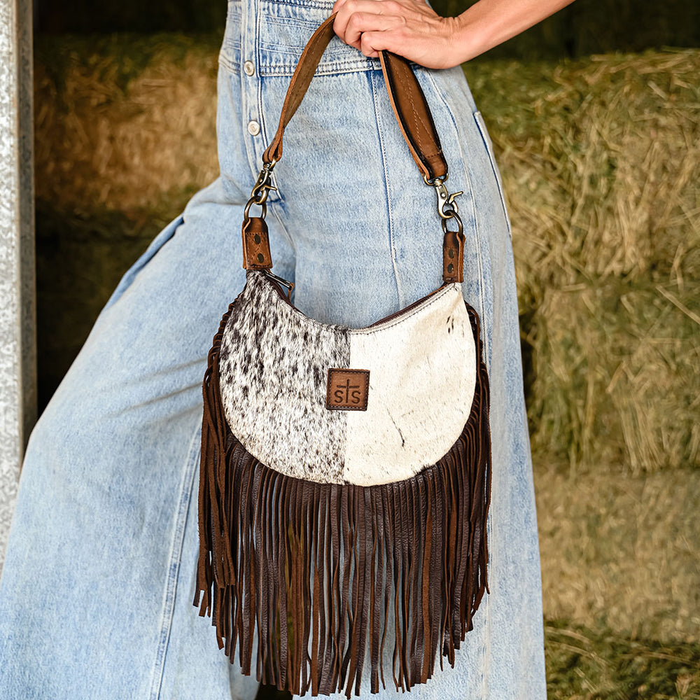 Cowhide Nellie Fringe Bag