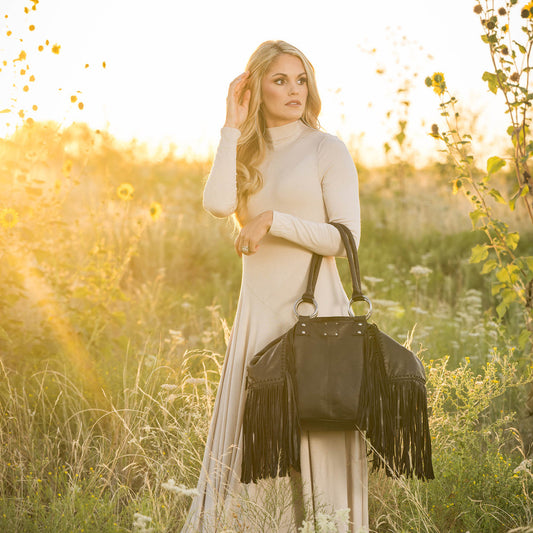 STS Ranchwear Indie Black Fringed Purse