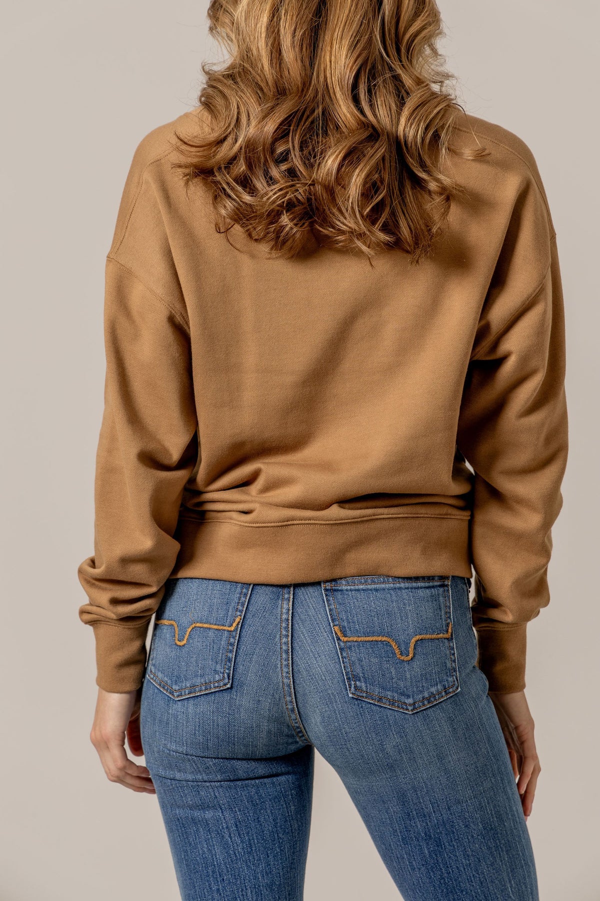 Kimes Sandy Tan Cropped Crew