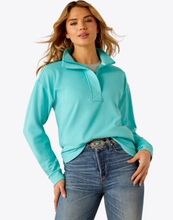 Ariat Breeze Logo 1/2 Zip Turquoise Sweatshirt