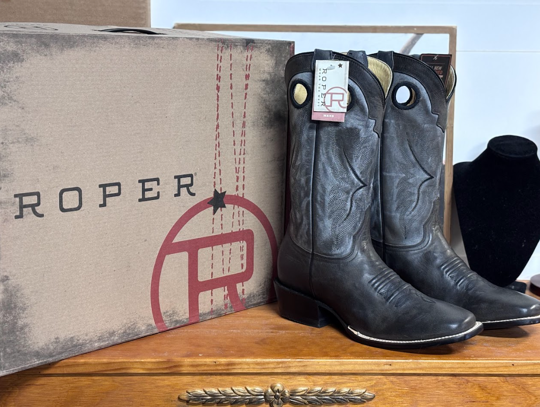 Roper Burnish Black Men's Boots