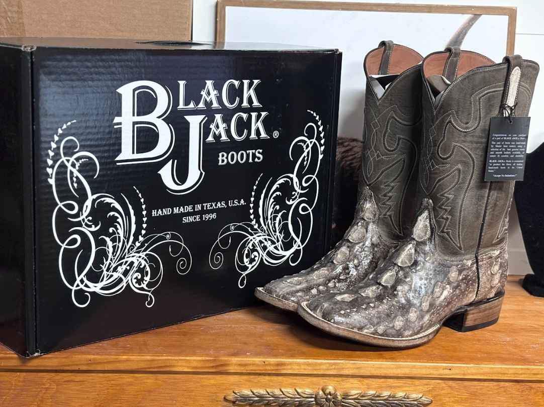 Black Jack Sturgeon Fish Natural Boots