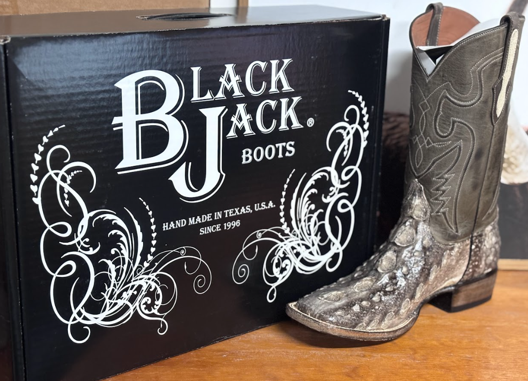 Black Jack Sturgeon Fish Natural Boots