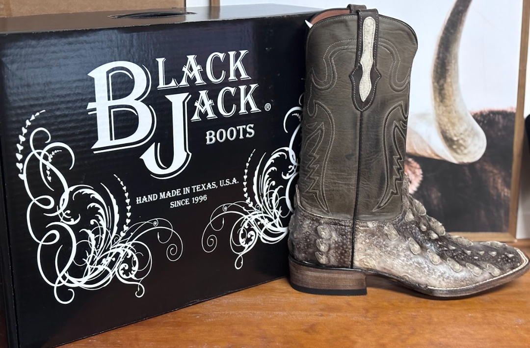 Black Jack Sturgeon Fish Natural Boots