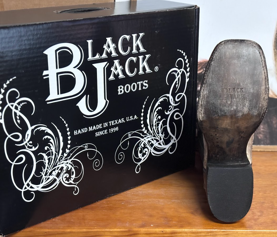 Black Jack Pirarucu Fish Cracked Earth Brown Boots