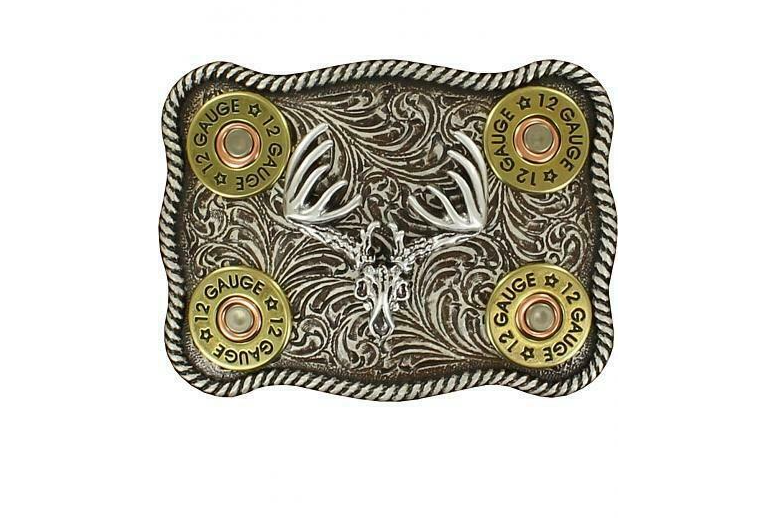 Skull & Shotgun Shell Belt Buckle