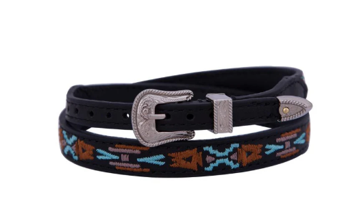 M&F 3/8in Black Aztec Design Hat Band